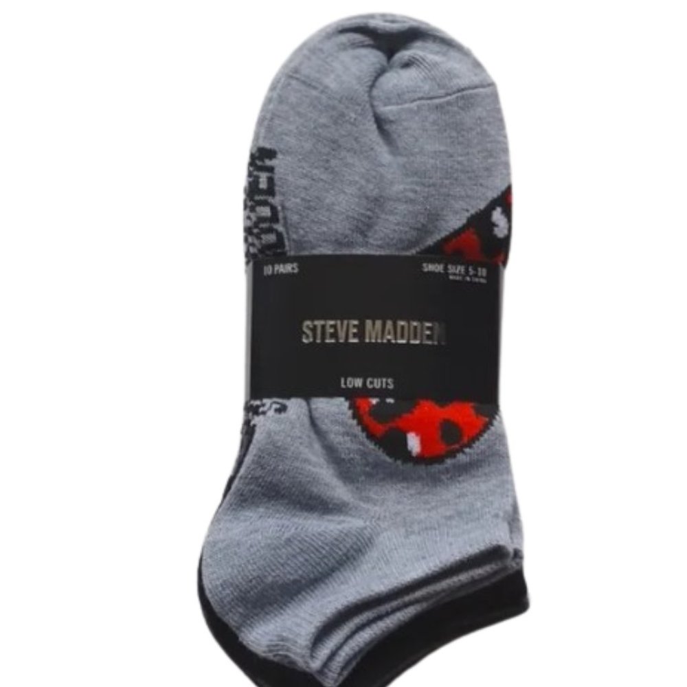 Steve Madden "Low Cuts" Ladybug Ankle Socks NEW 10 Pack